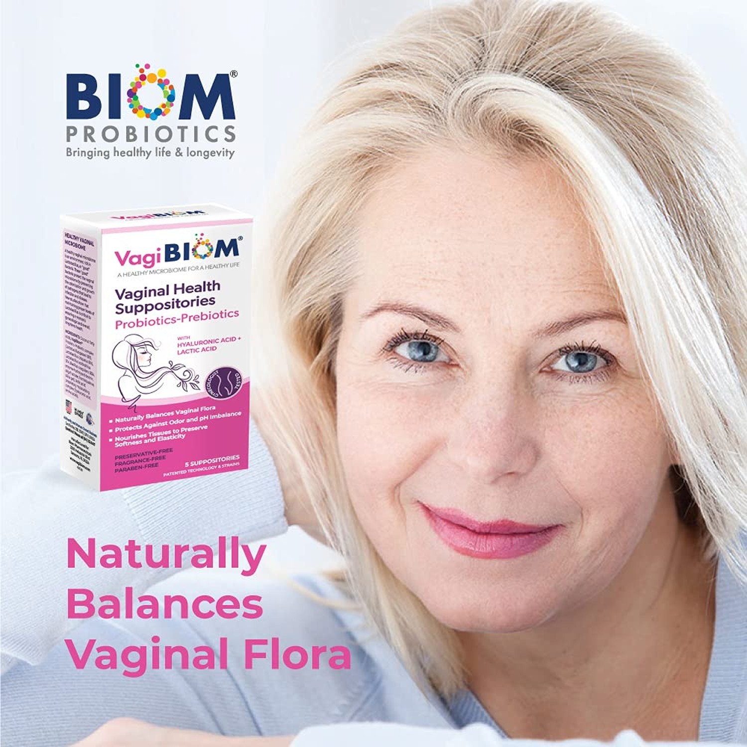 VagiBiom Lactobacillus Suppository: Microbiome Flora balance and Odor Control…