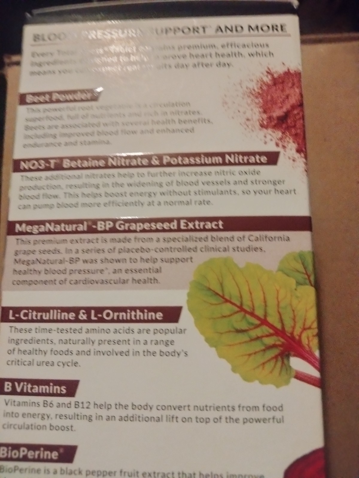 total beets supports healthy blood pressure 120 tablets