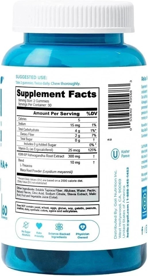 NEW 3 Bottles Goli Zero Sugar Best Seller Trio Set Gummies, 60 Counts Per Bottle