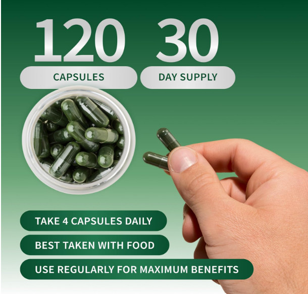 Spirulina Chlorella Green Superfood Supplement Plant Based Vegan Energy Support