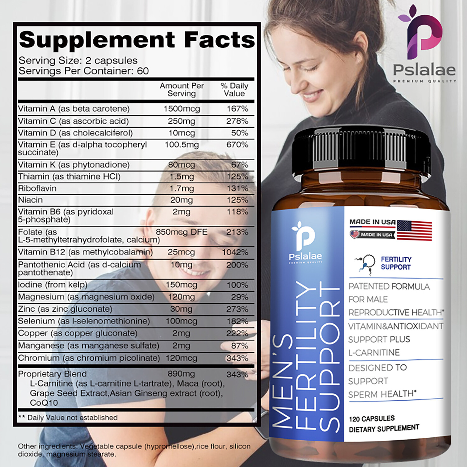 Men’s Fertility Support – Increase Semen Volume, Sperm Count, Vitality, Energy