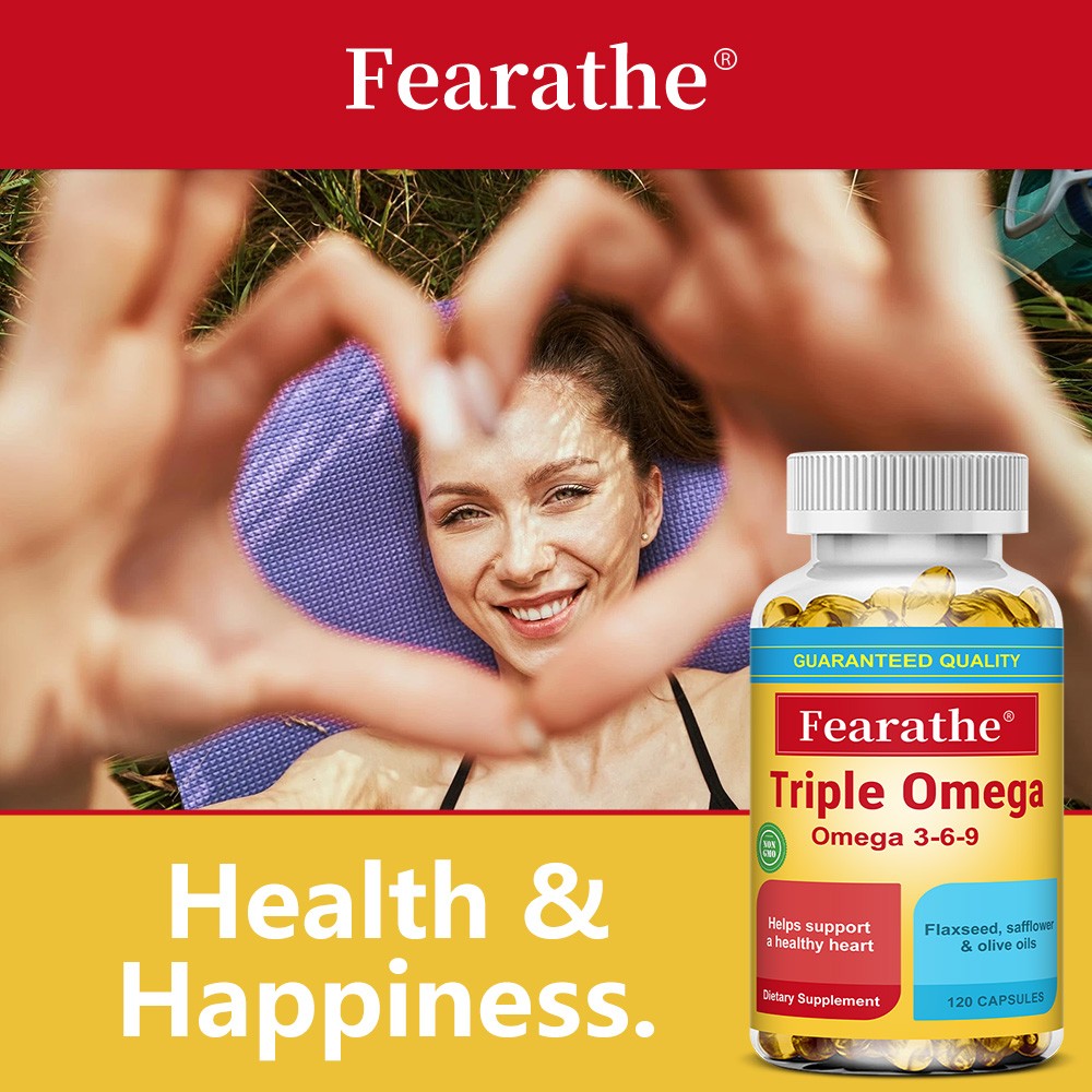 Triple Omega 3-6-9, 30/60/120 Capsules, Omega Supplement For Heart Health