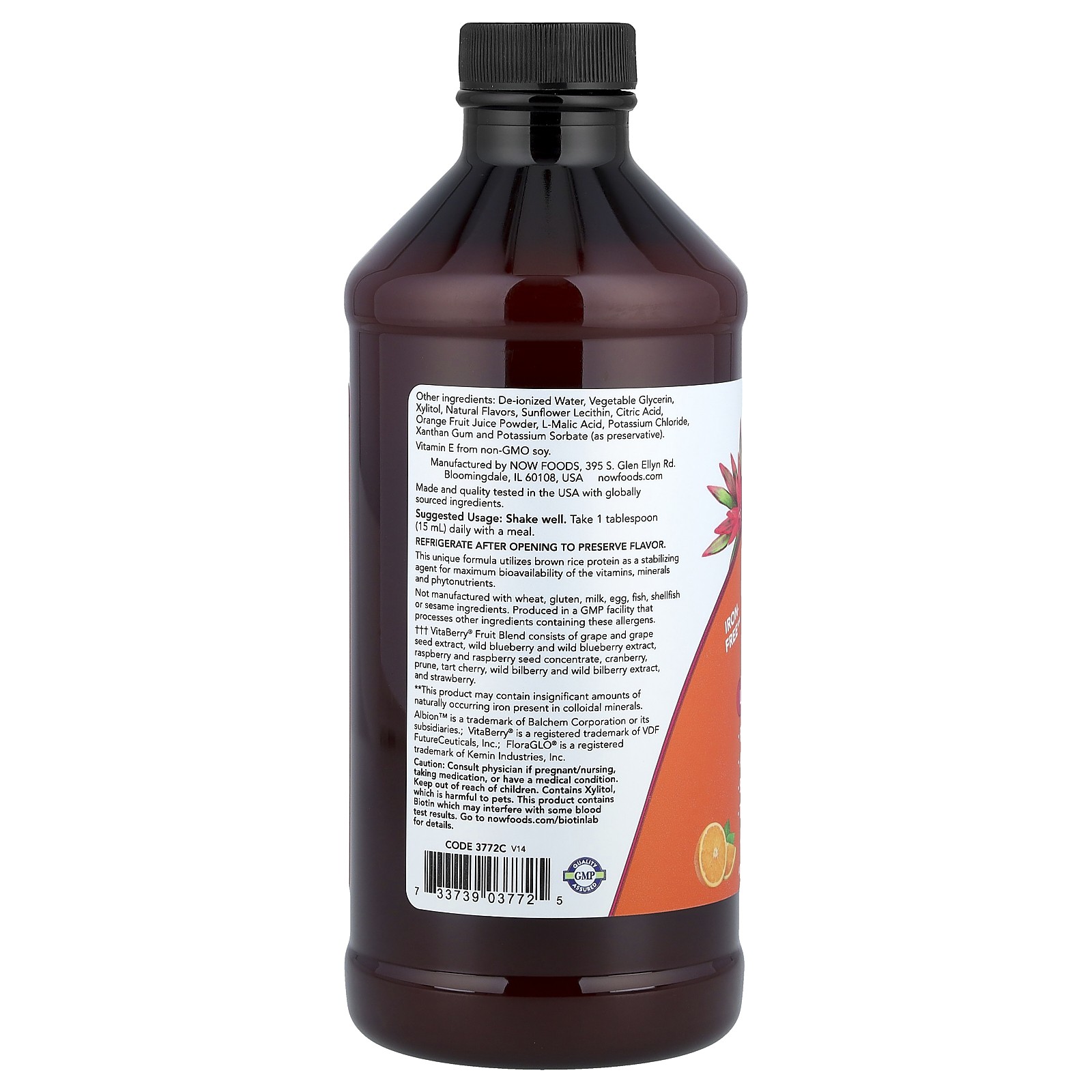 Now Foods Liquid Multi Wild Berry Flavor 16 fl oz 473 ml GMP Quality Assured,
