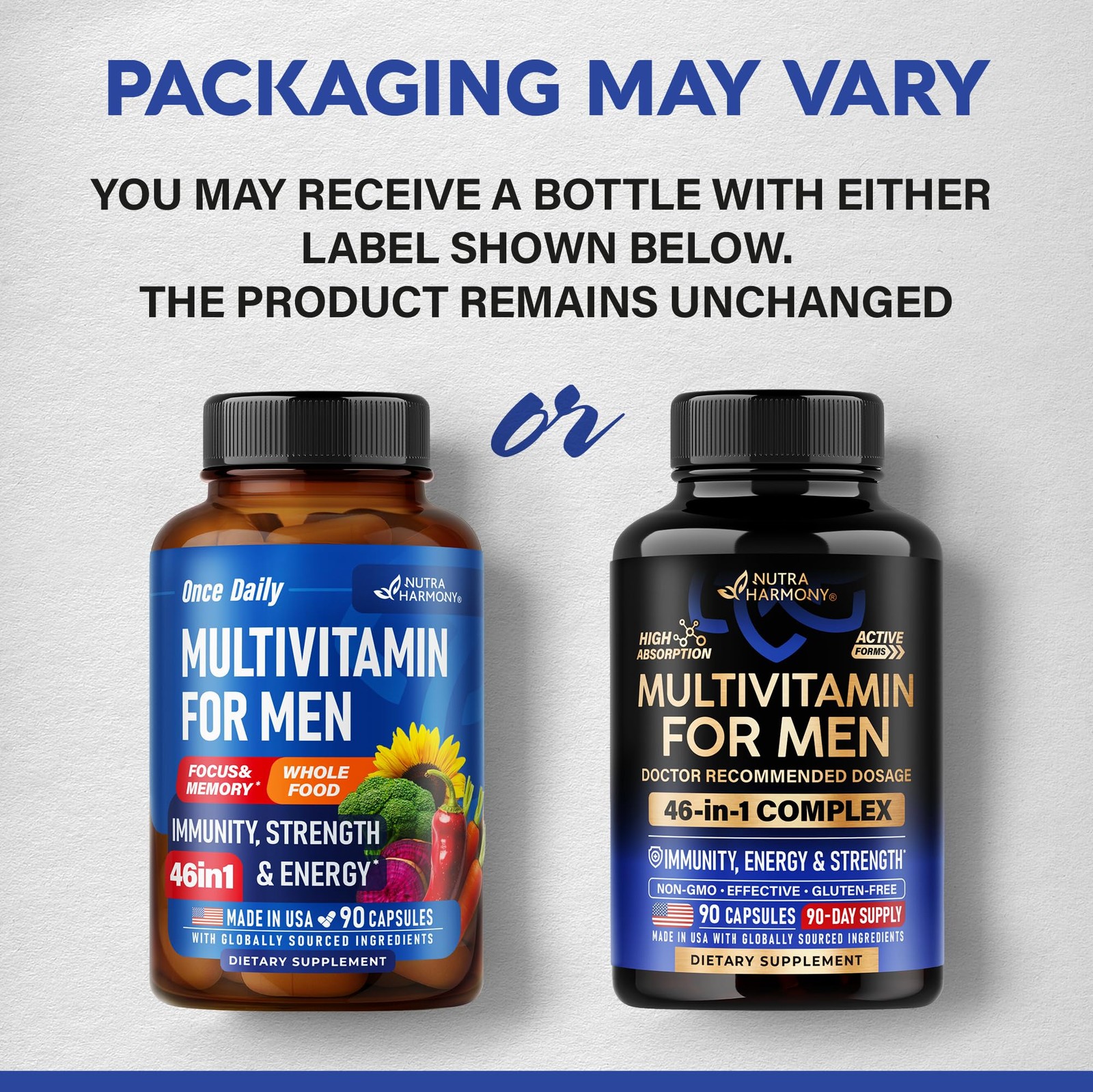 Multivitamin for Men – B-Complex | Whole Foods & Enzymes 90 Count (Pack of 1)