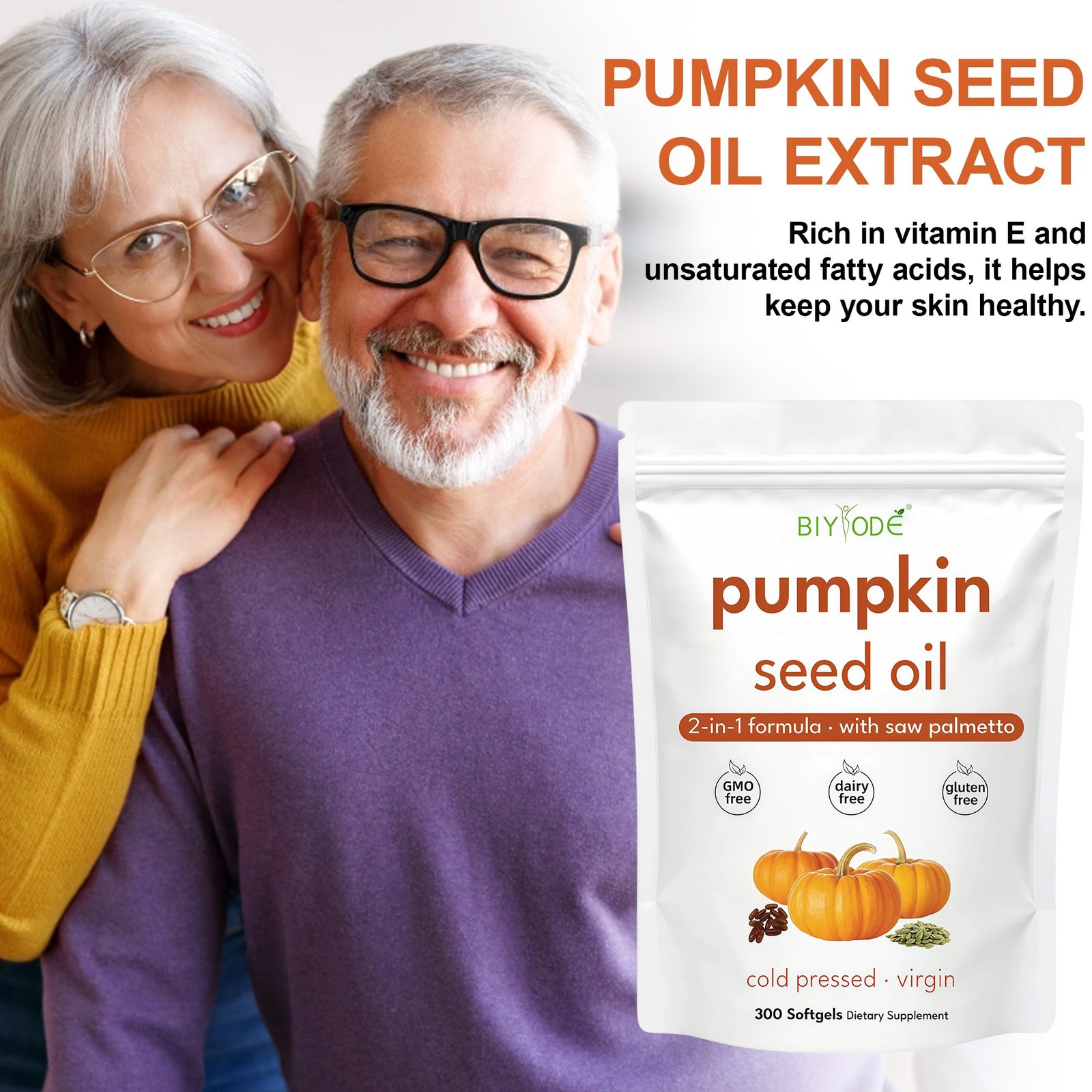 Pumpkin Seed Oil with Saw Palmetto 300 Softgels | Cold Pressed, organic Virgi…