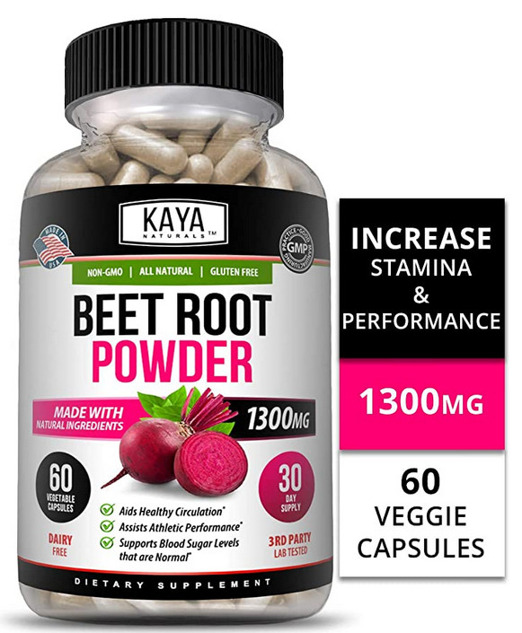 (2 Pack) Organic Beet Root Powder 1300mg Per Serving, 120 Capsules Total