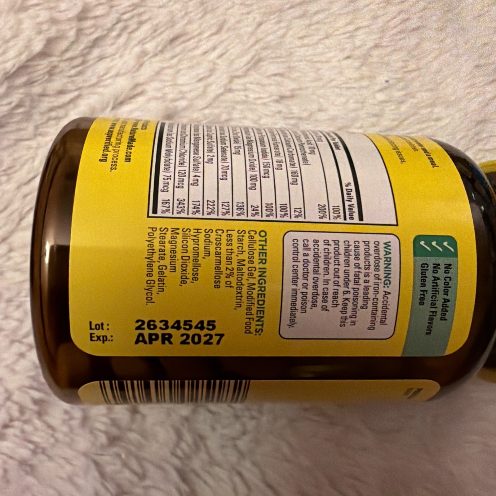 Nature Made Multi with Iron 130 Tablets Exp 04/2027