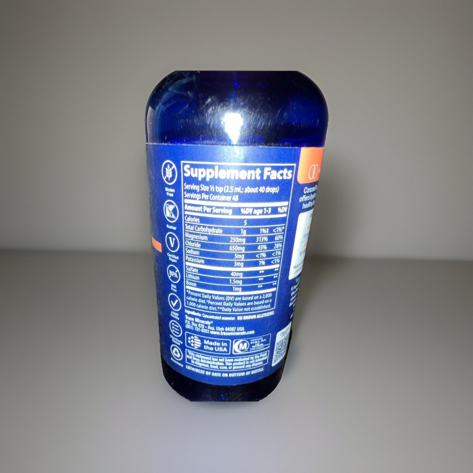 Trace ConcenTrace Trace Mineral Drops 4 fl oz Non-GMO Unflavored Liquid