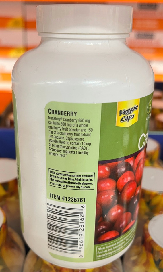 trunature CRANBERRY 650mg, 140 Vegetarian Capsules