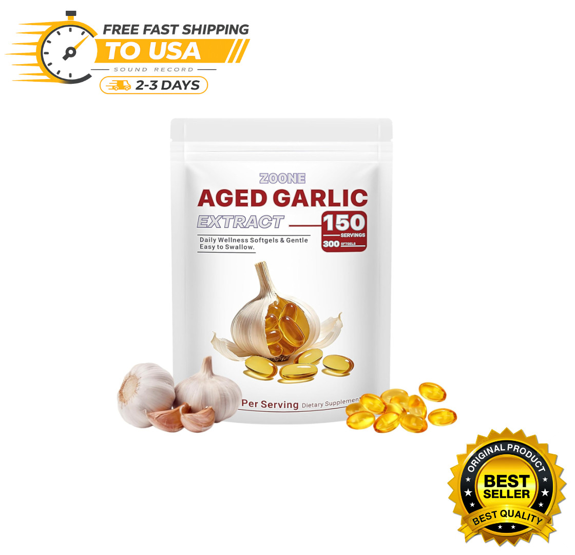 2 Years Aged Garlic Extract Odorless Organic 300 Softgels Heart Immune Support