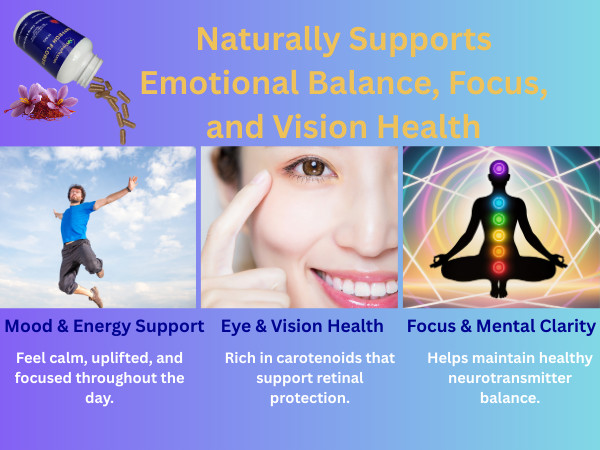 PrimoNourish Saffron Extract Supplement for Mood & Focus, 120 Capsules