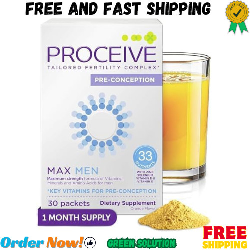 Proceive MAX Men Fertility Supplement 30 Sachets Vitamins & Minerals Vegan