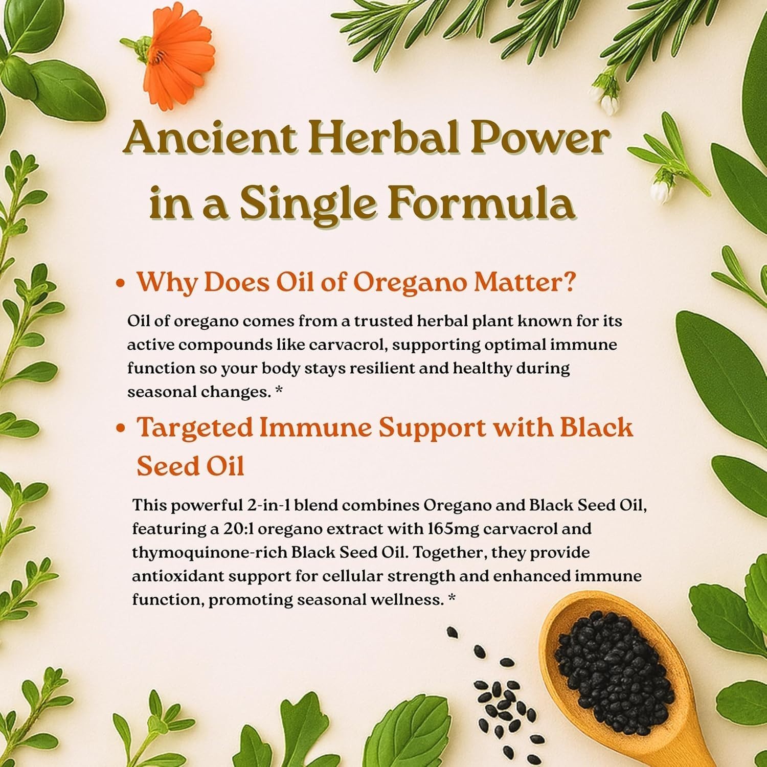 Oregano Oil Softgels 300ct | 2-in-1 Black Seed Oil | 4X Carvacrol & Thymoquinone