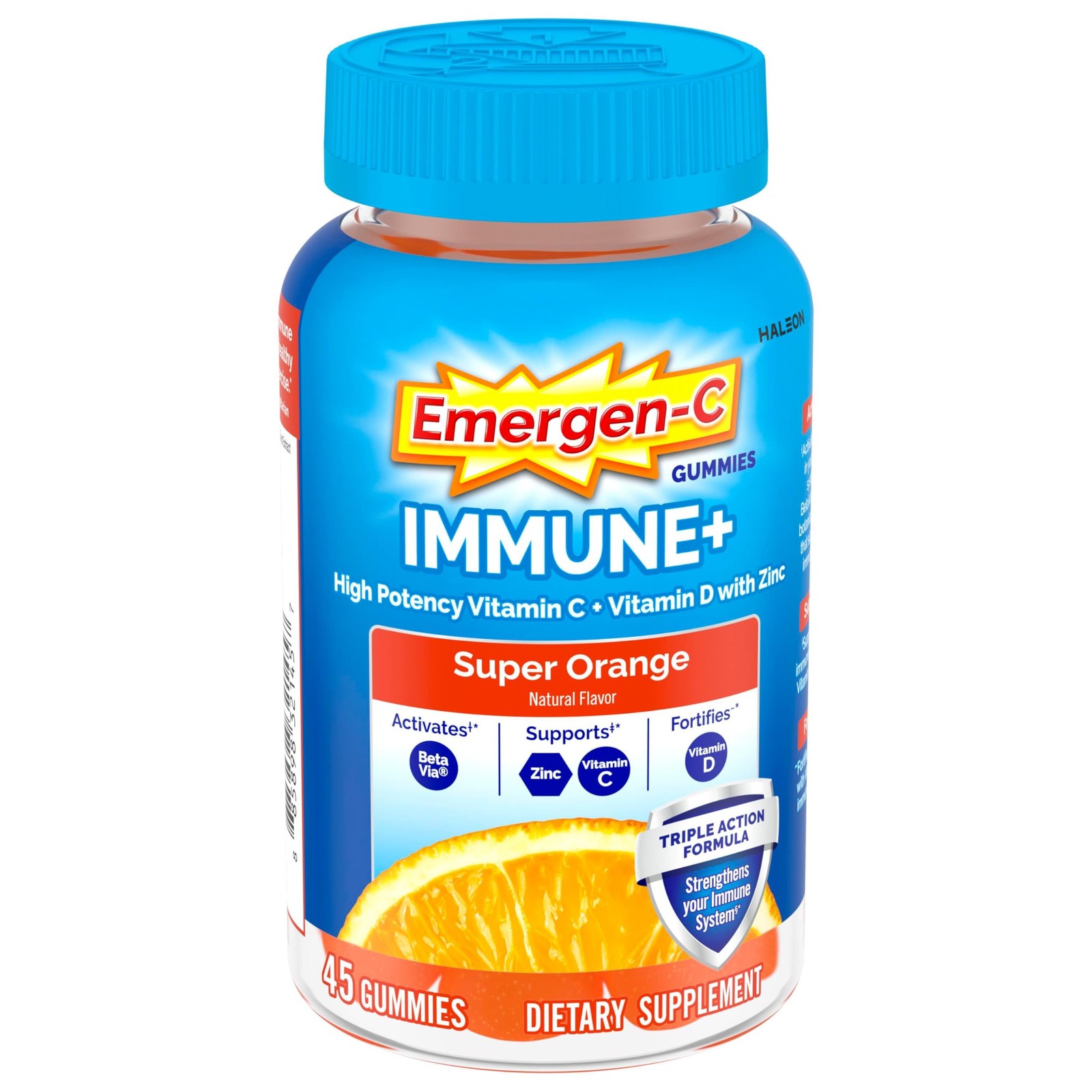 Emergen-C Immune+ Triple Action Immune Support Gummies, 45 Count (Pack of 1)