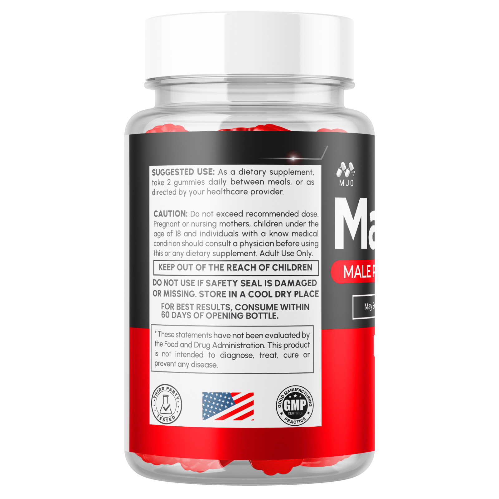 (1 Pack) Max Force Male Gummys Advanced Male Health Support MaxForce 60 Gummies
