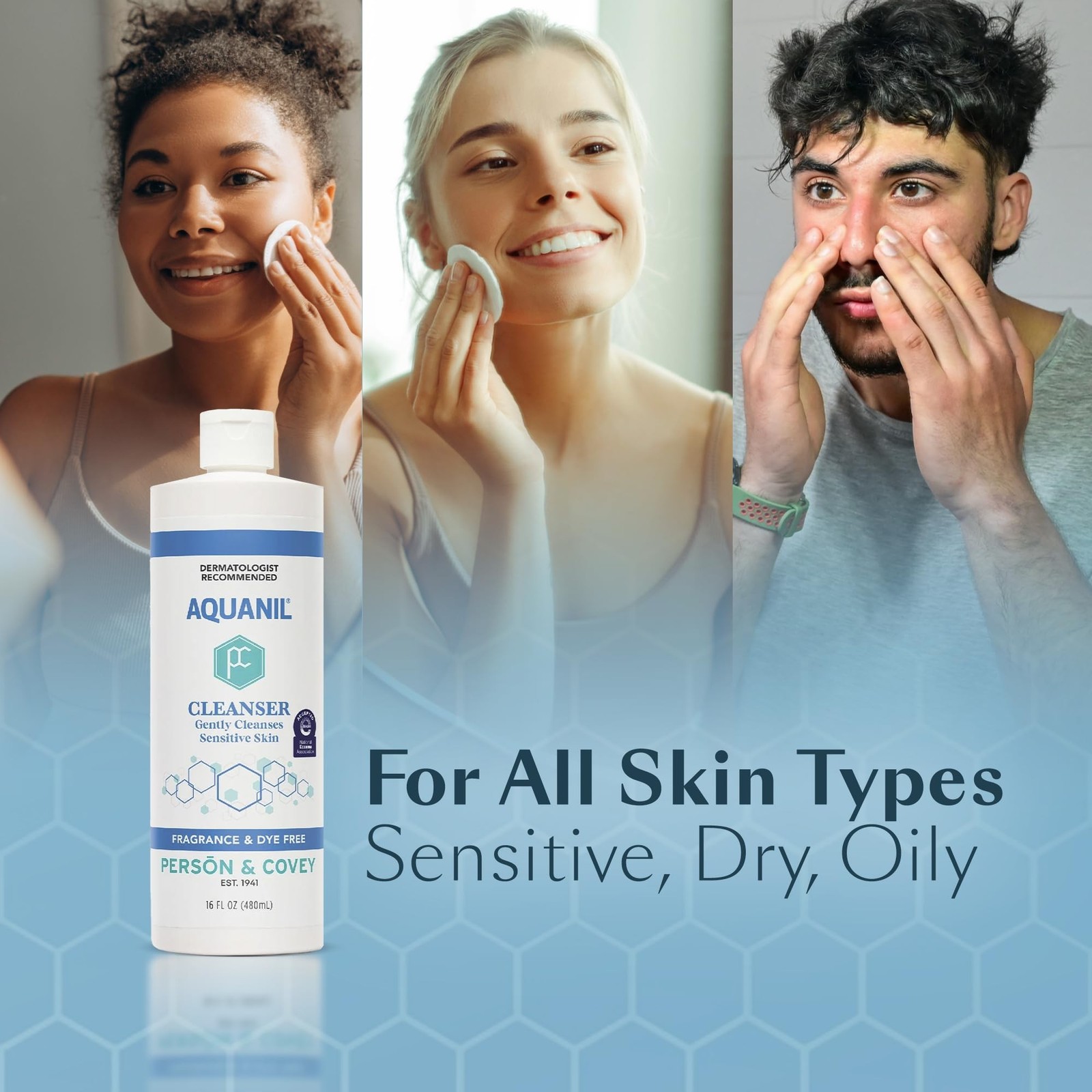 Aquanil Cleanser – 16 Oz Pack of 3, Lipid‑Free Sensitive Skin Care |