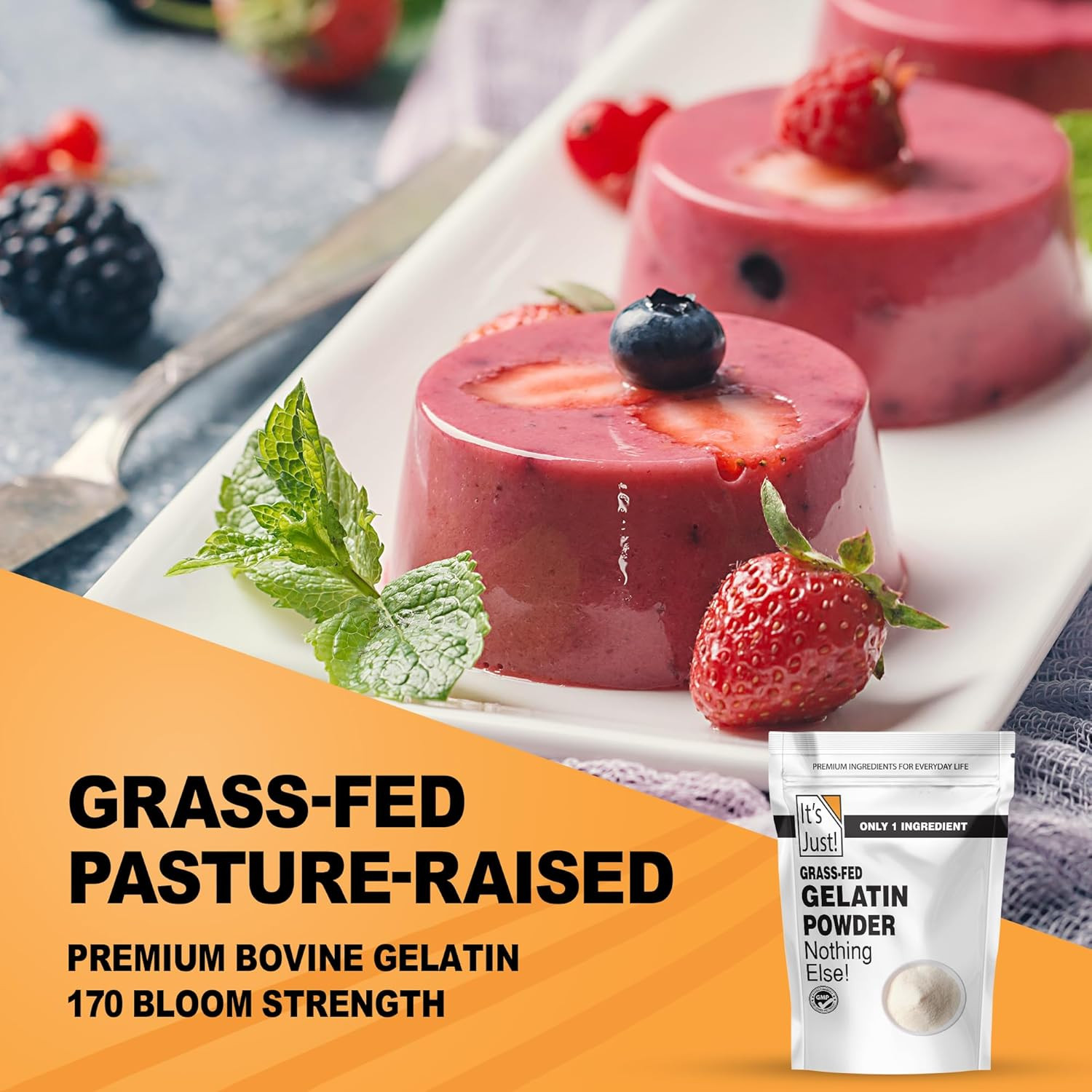 100% Gelatin Powder 2 lb Unflavored Grass Fed Beef Keto Non GMO 32 oz