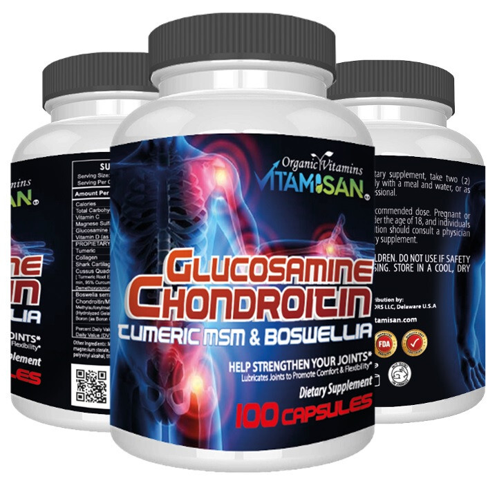 2 Pack Glucosamine Chondroitin MSM Turmeric – Joint Health Supplement – 200 Caps