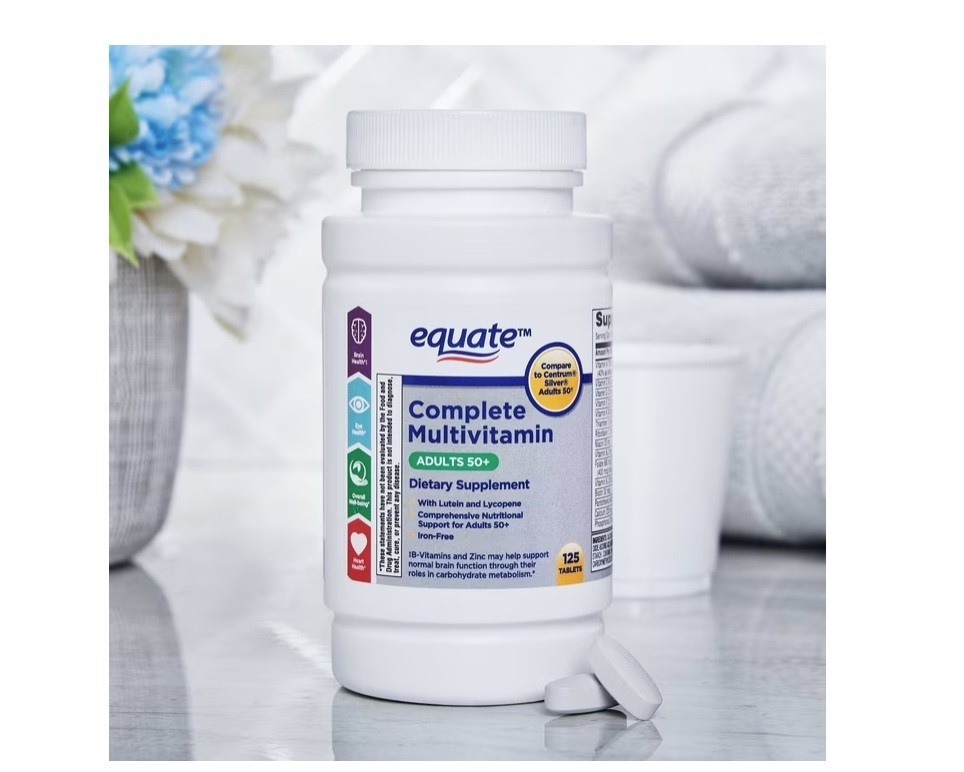 4 PACK Complete Multivitamin/Multimineral Supplement Tablets, Adults 50+, 125 Ct