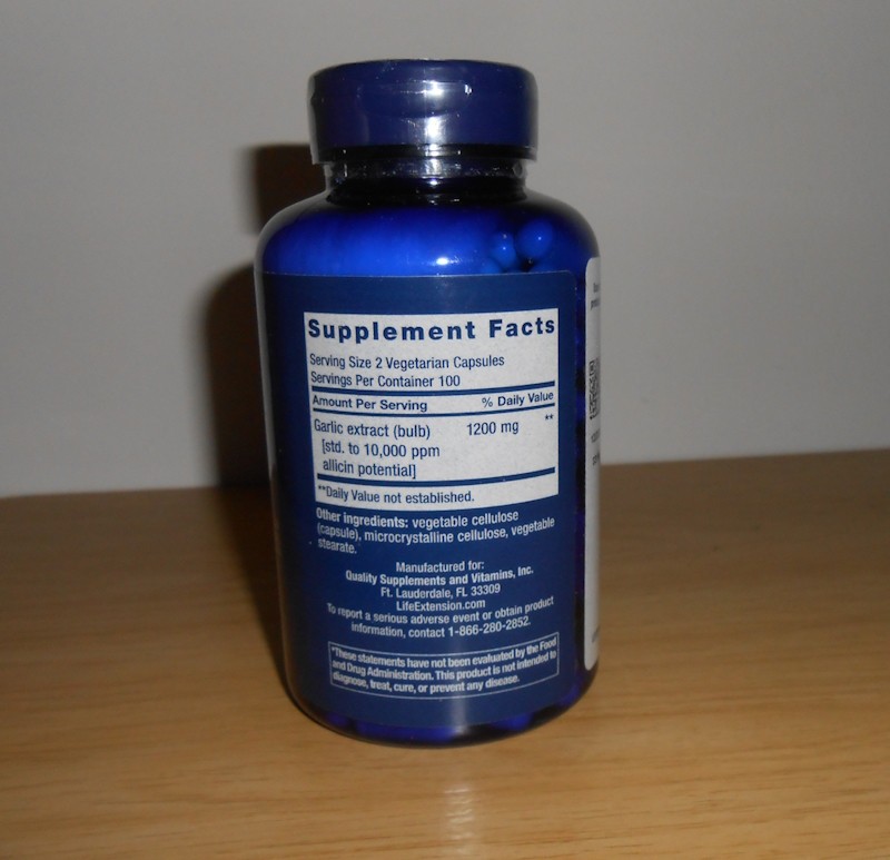 Life Extension Optimized Garlic 1200 mg Allicin 10,000 ppm – 200Caps Exp 12/2026