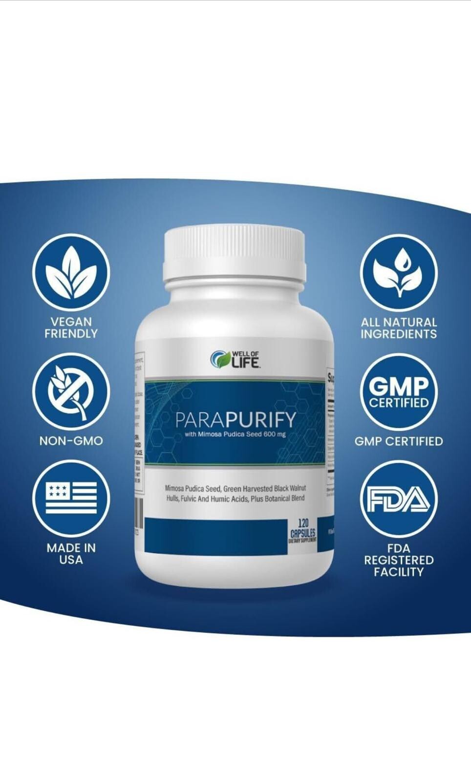 WELL OF LIFE ParaPurify | 120 Vegetarian Capsules (2 Unit)💫✨ Exp:02/2027