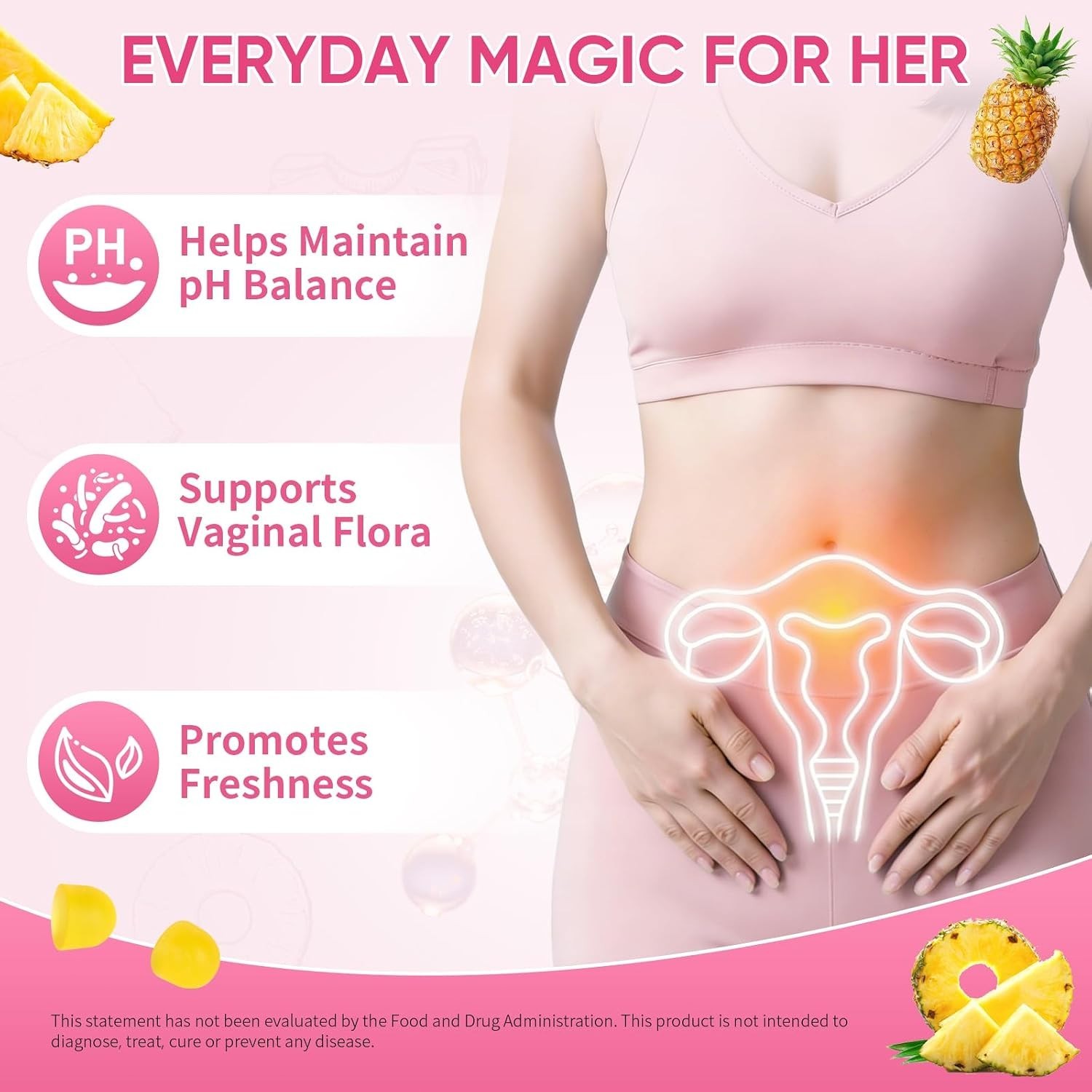 Her Juicy Feminine Probiotics Gummies with Slippery Elm 60 Count (Pack of 1)