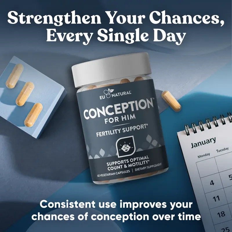 Conception For Him Fertility Support for Men, 60 Vegetarian Capsules (Overstock)