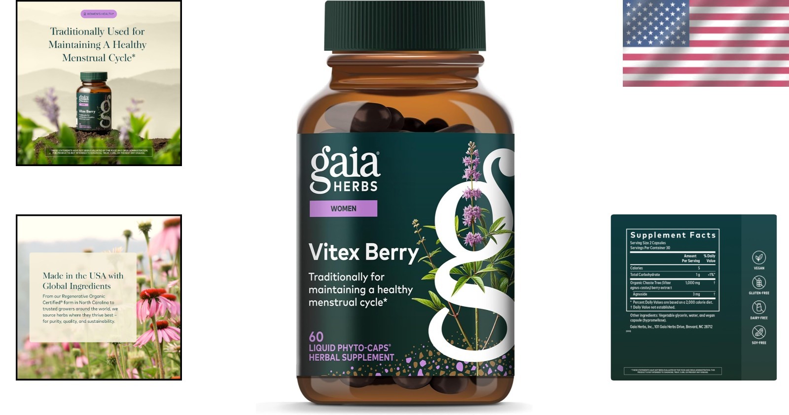 Vitex Berry Capsules – Hormone Balance Support for Women – 60 Count
