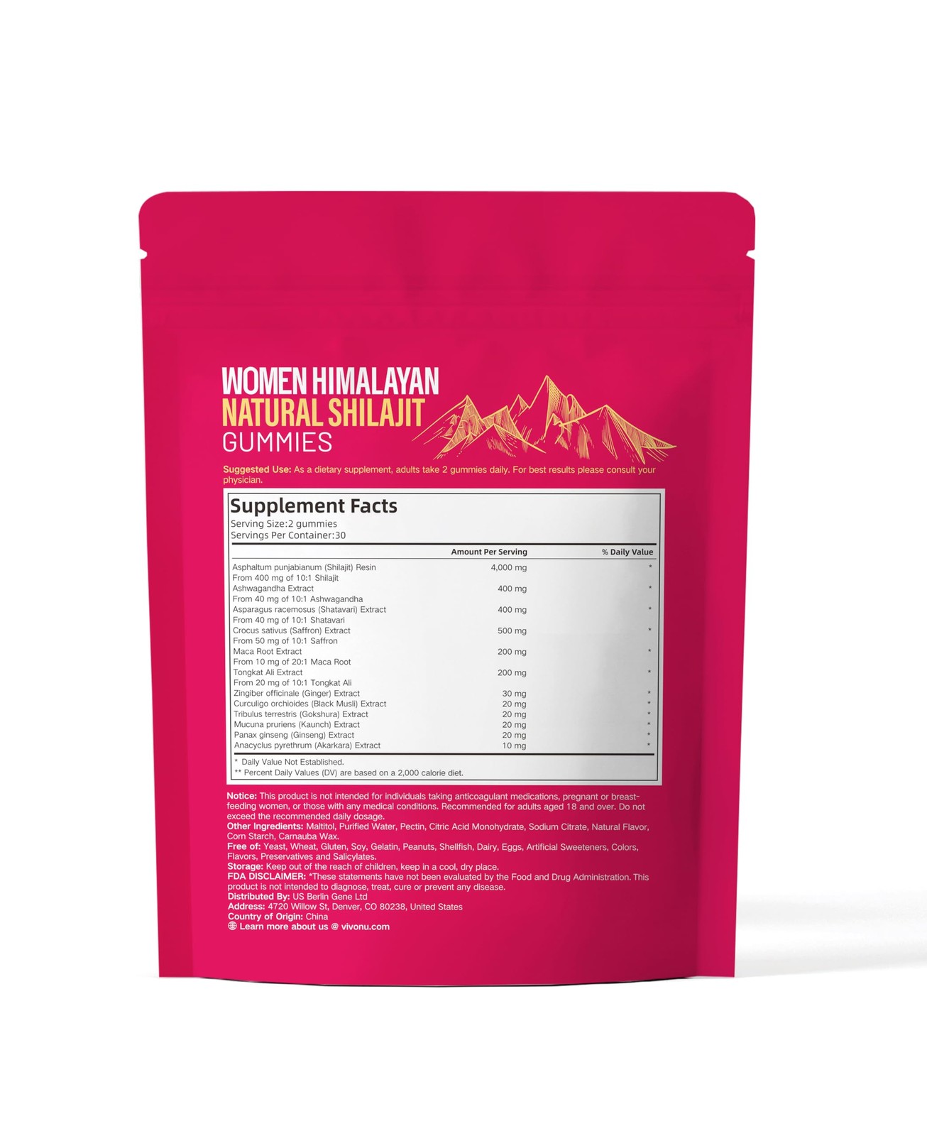 Himalayan* Shilajit* Gummies with 60 Count (Pack of 1), .Pink
