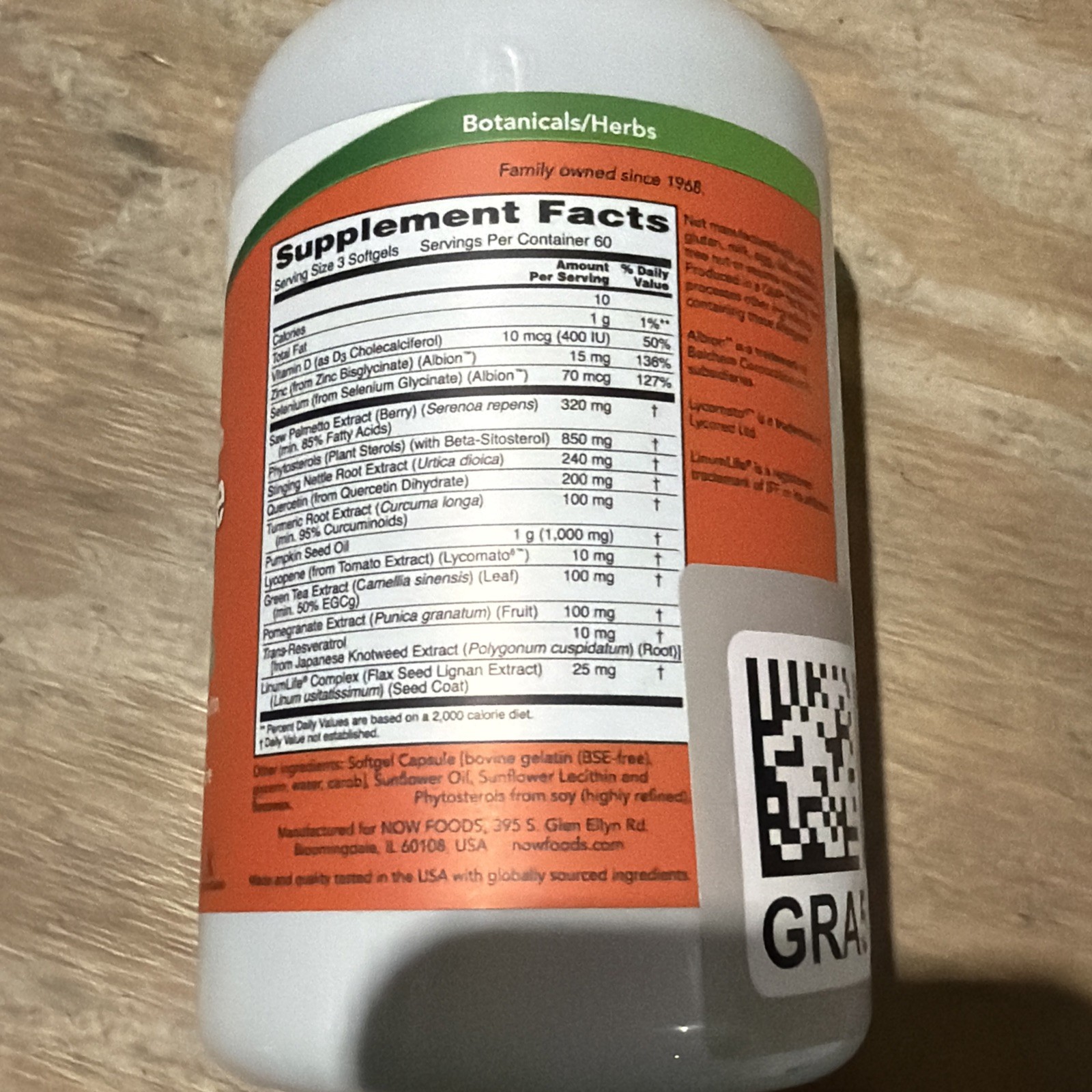 Now Clinical Strength Prostate Health, 180 Softgel Exp 01/2028