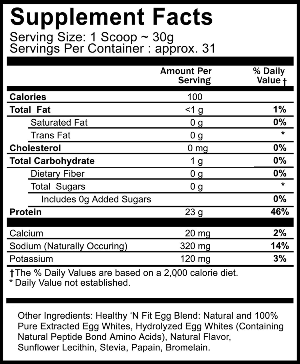 HEALTHY N FIT – 100% Egg Protein 2lb, Vanilla Ice Cream, Paleo, Vegan, Natural