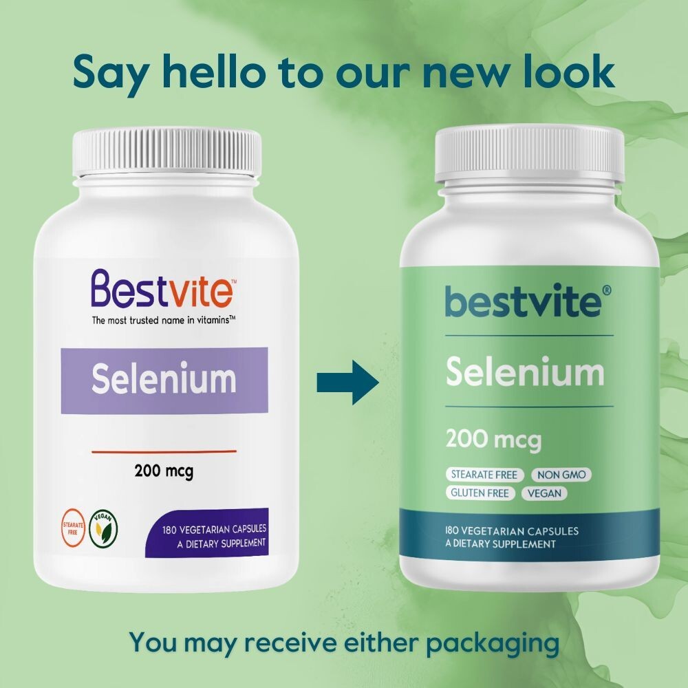 Selenium 200mcg (180 Vegetarian Capsules) – Non-GMO – Gluten Free