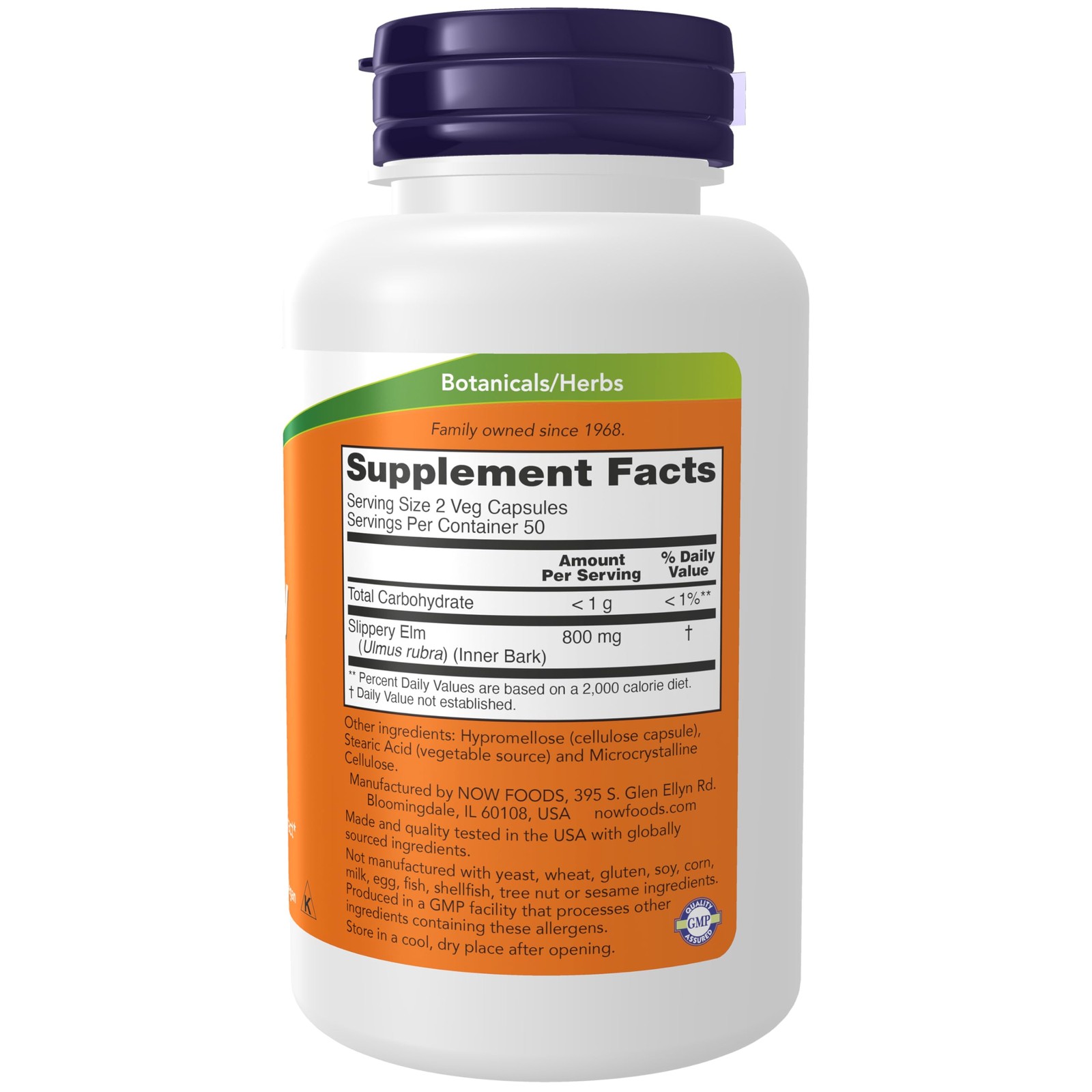 Now Foods Slippery Elm, 100 Caps 400 mg 100 Count (Pack of 1)