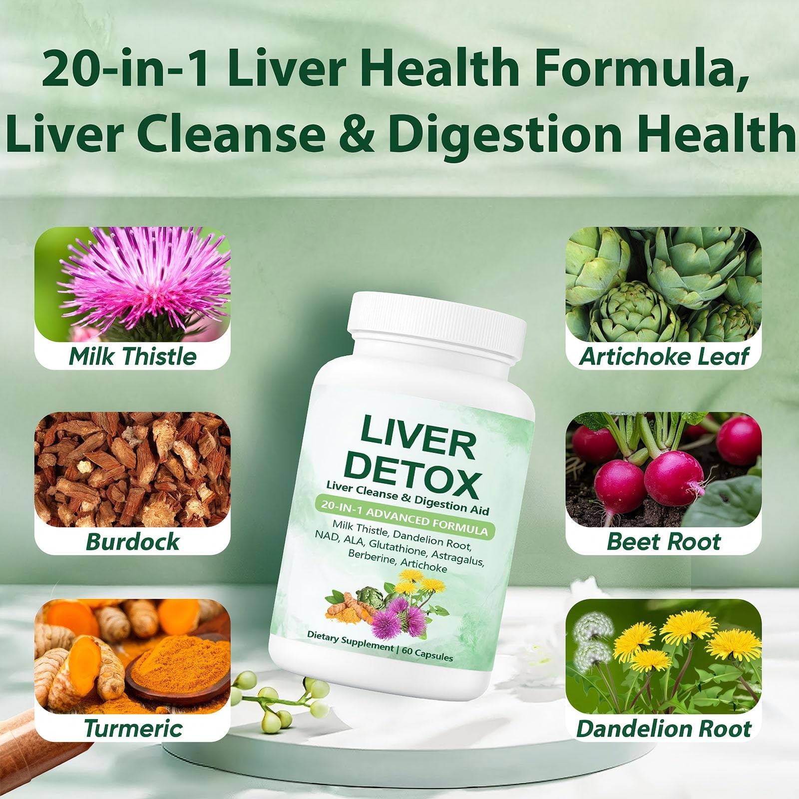 Nutrapure Liver Detox Capsules, 20-in-1 60 Count (Pack of 1)