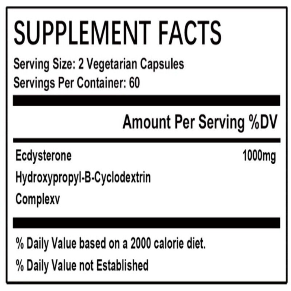 Ecdysterone Supplement for Maximum Muscle Growth 30/60/120 Capsules 1000 mg