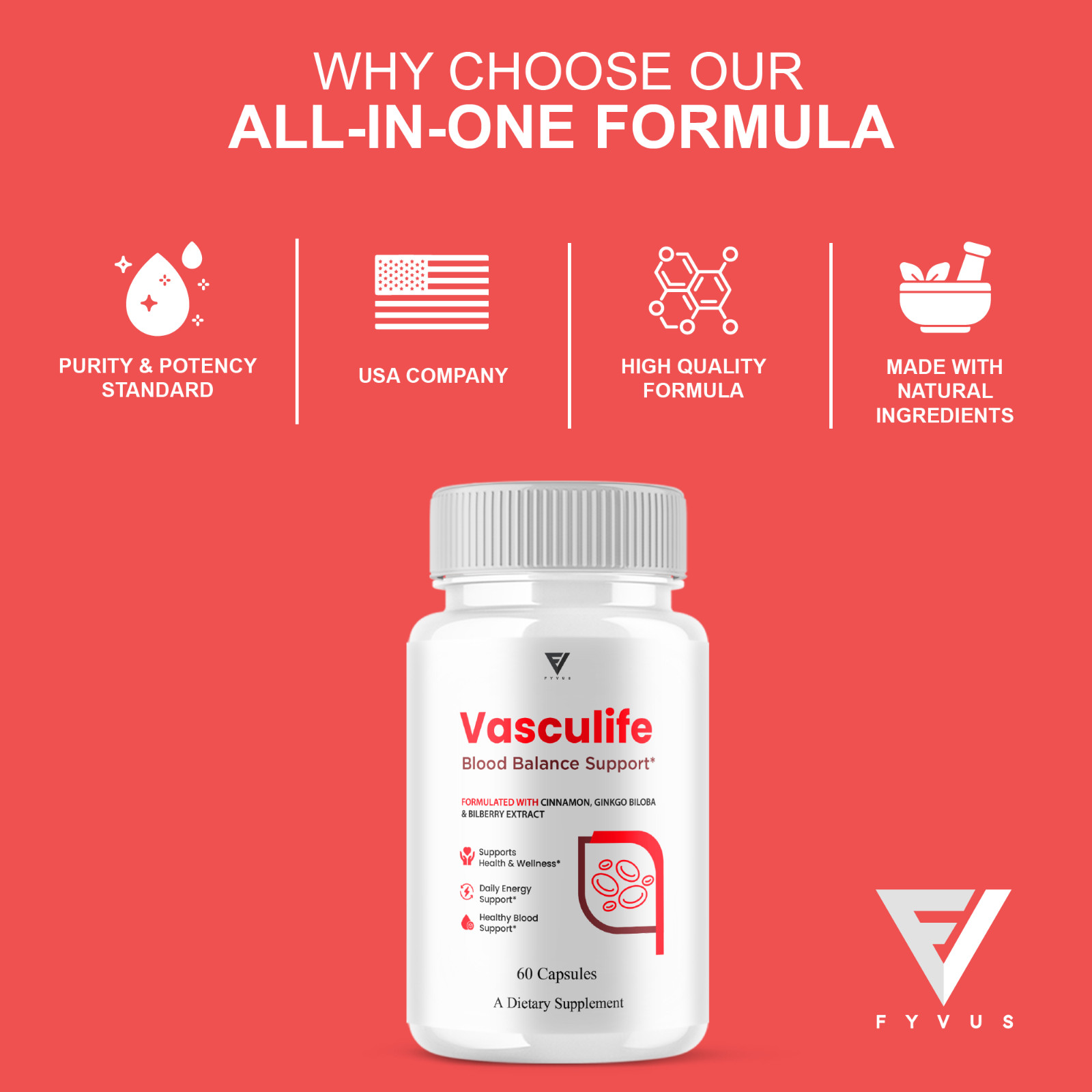 (3 Pack) Vasculife Blood Balance, Vasculife Advanced Blood Health (180 Capsules)