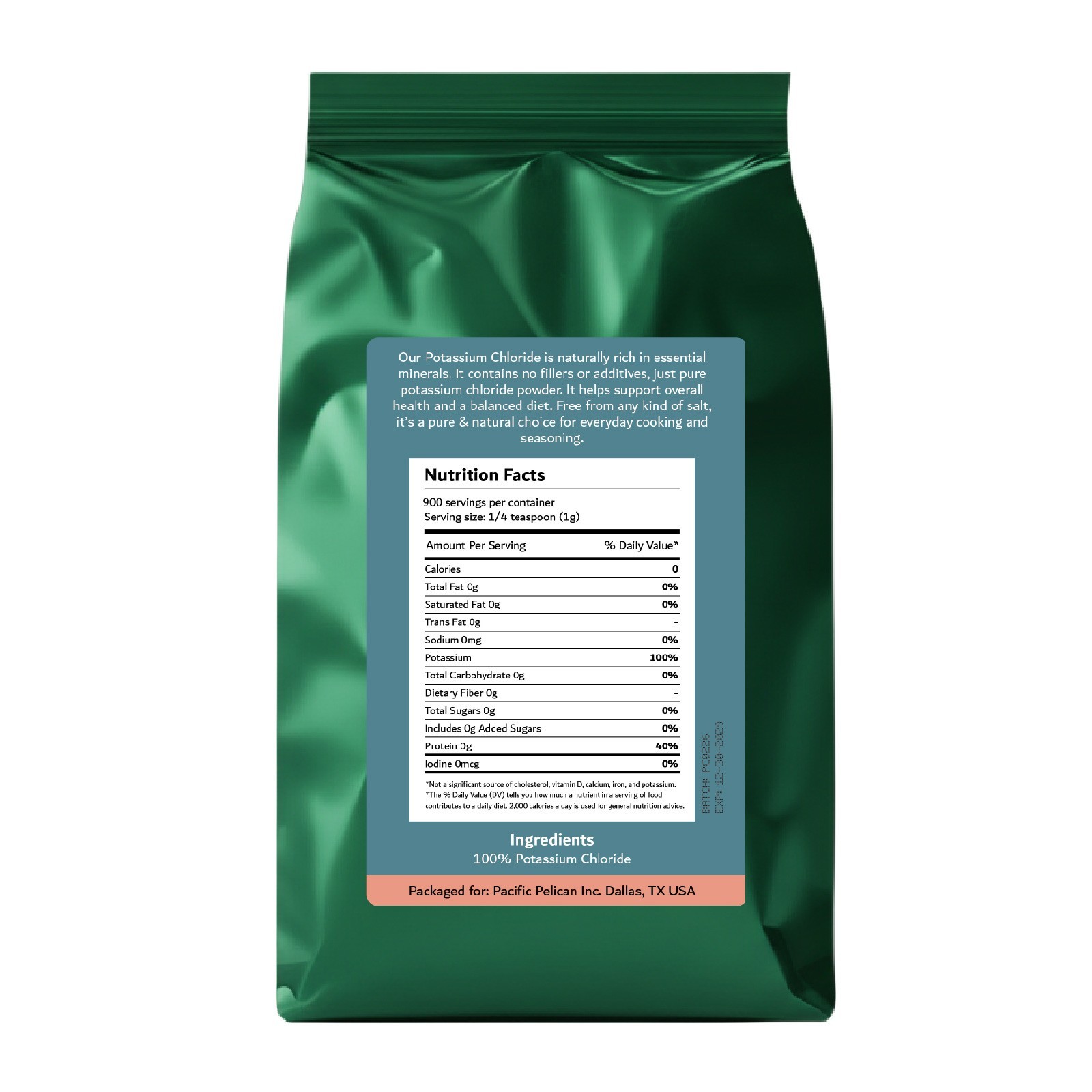 Potassium Chloride Powder, Pack of 2 (2 lb Each) – Sodium-Free Salt Substitute