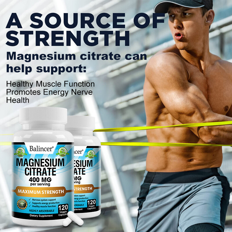 Magnesium Citrate Supplements,120 Caps for Calm, Relaxing, Unisex
