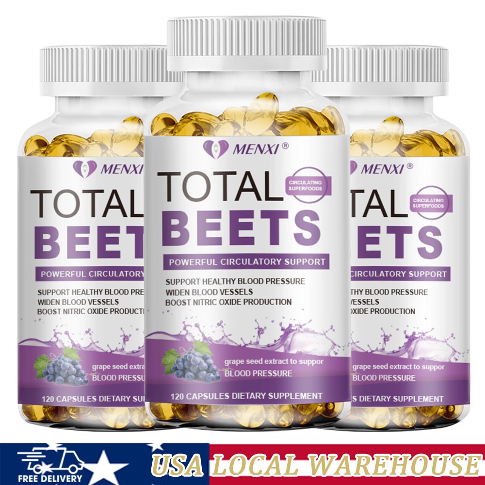 360Pc Total Beets Blood Pressure Support Beet Root Capsules, Circulation Support