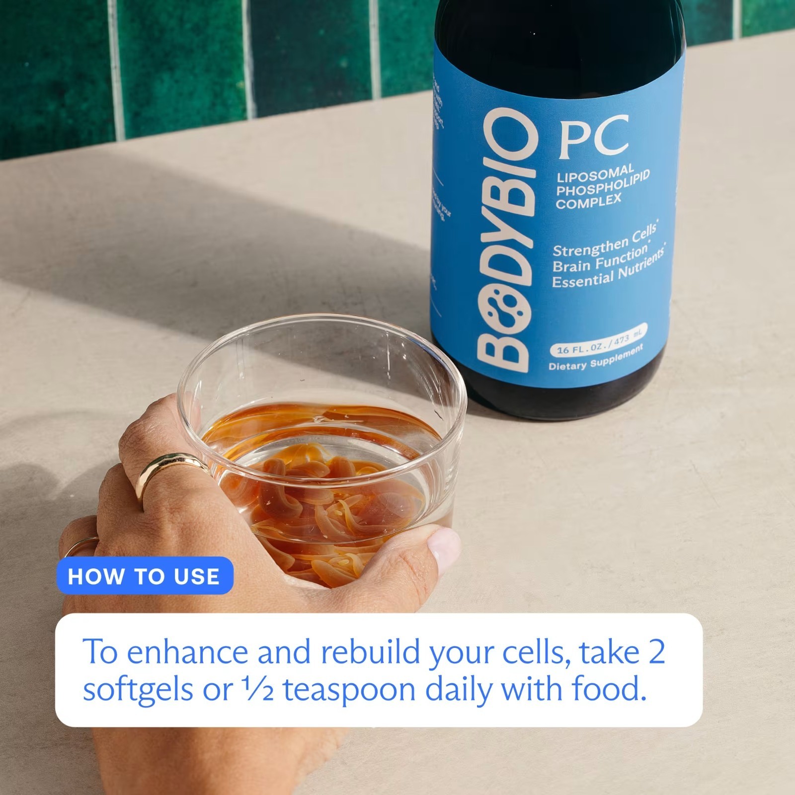 BodyBio PC Liposomal Phospholipid Complex Liquid 16 oz Cellular & Brain Support