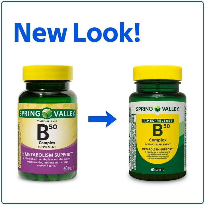 Spring Valley Vitamin B-50 Complex Timed-Release Tablets 60 Count