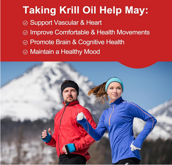 EKANG Krill Oil 500mg Omega 3 EPA DHA Astaxanthin 30/60/120Softgels