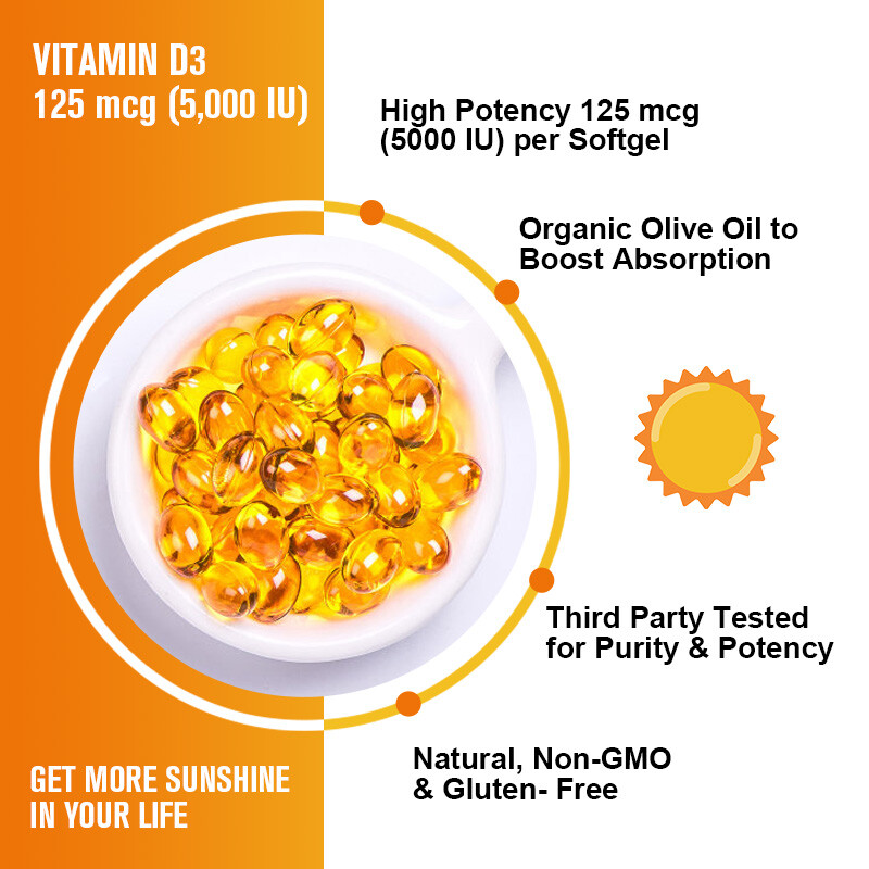 Vitamin K2 (MK7) w/ D3 Bone & Heart Health Non GMO & Gluten Free Easy to Swallow