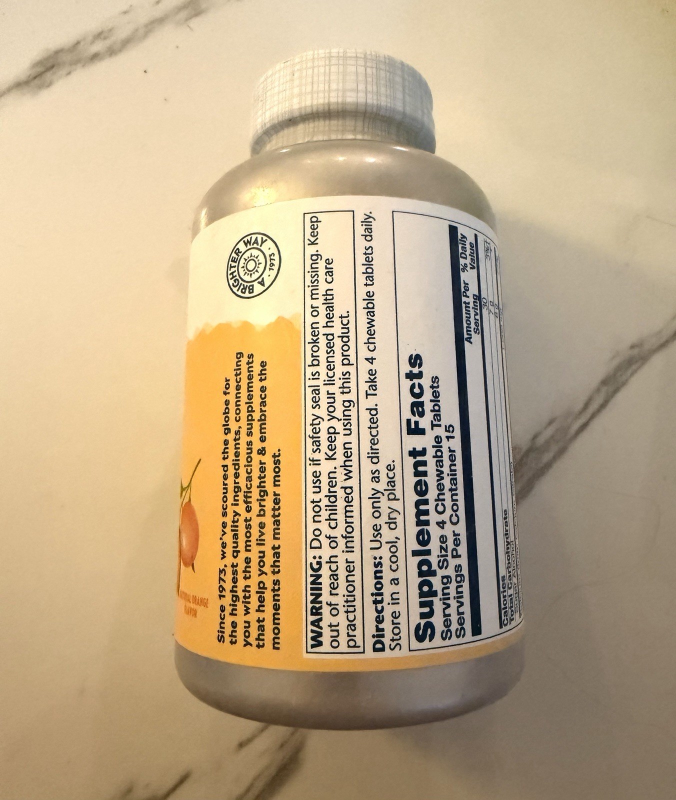 Calcium Citrate Chewables 1000mg Natural Orange Flavor 60 Count Exp 12/2028