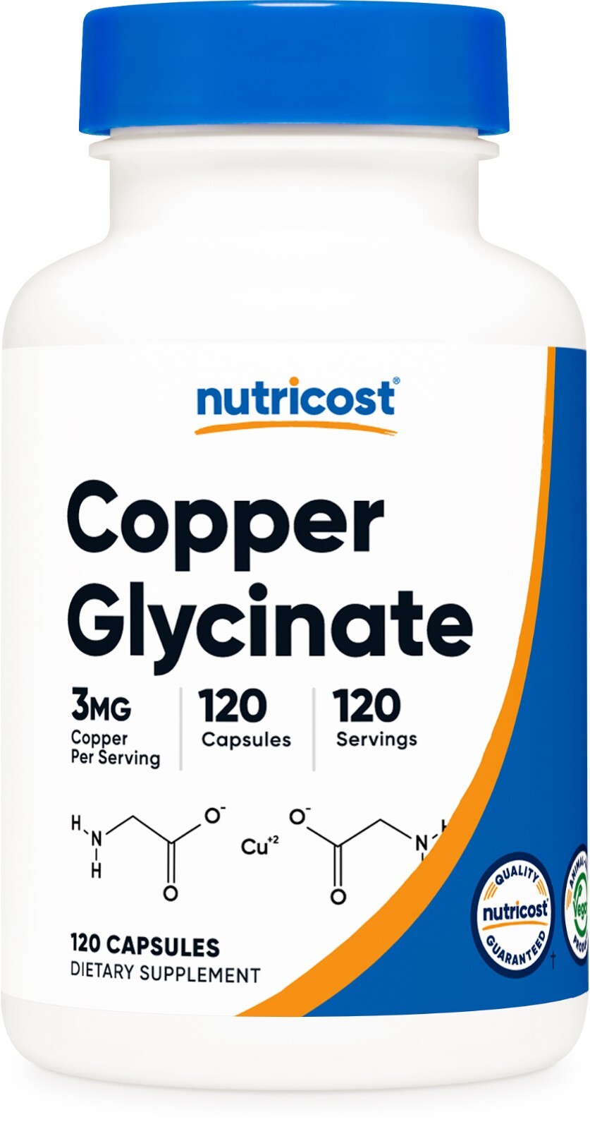 Nutricost Copper Glycinate Capsules (120 Capsules, 3MG Copper per Serving)