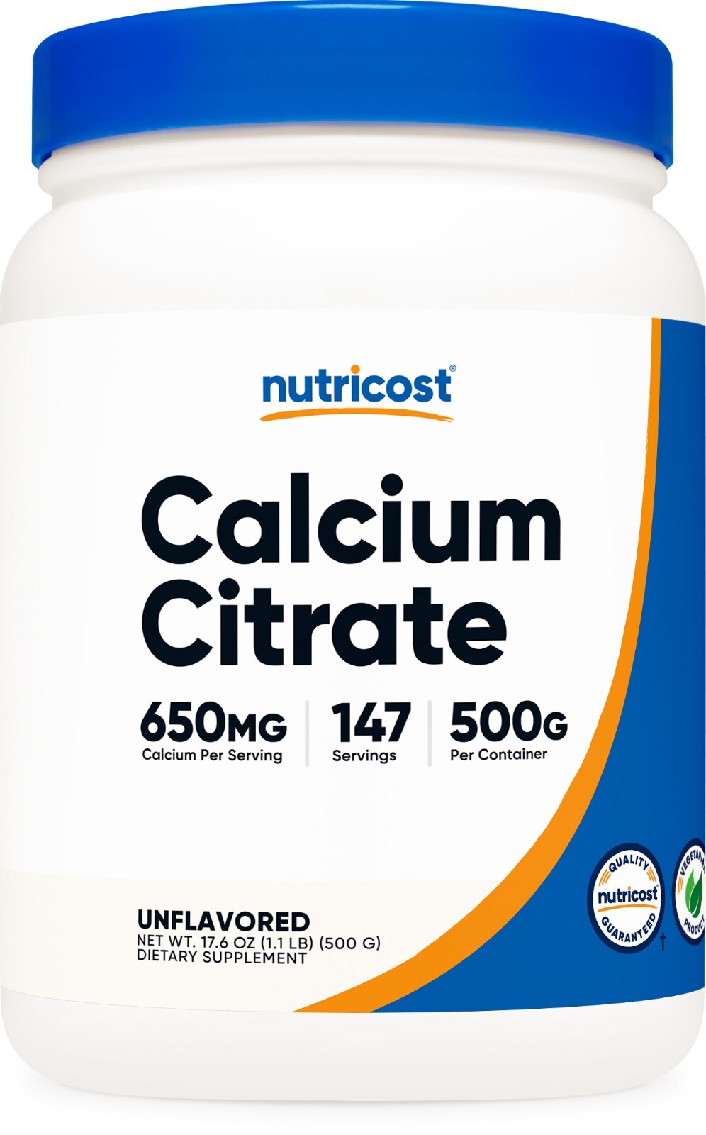 Nutricost Pure Calcium Citrate Powder (500 Grams), Non-GMO, Gluten Free