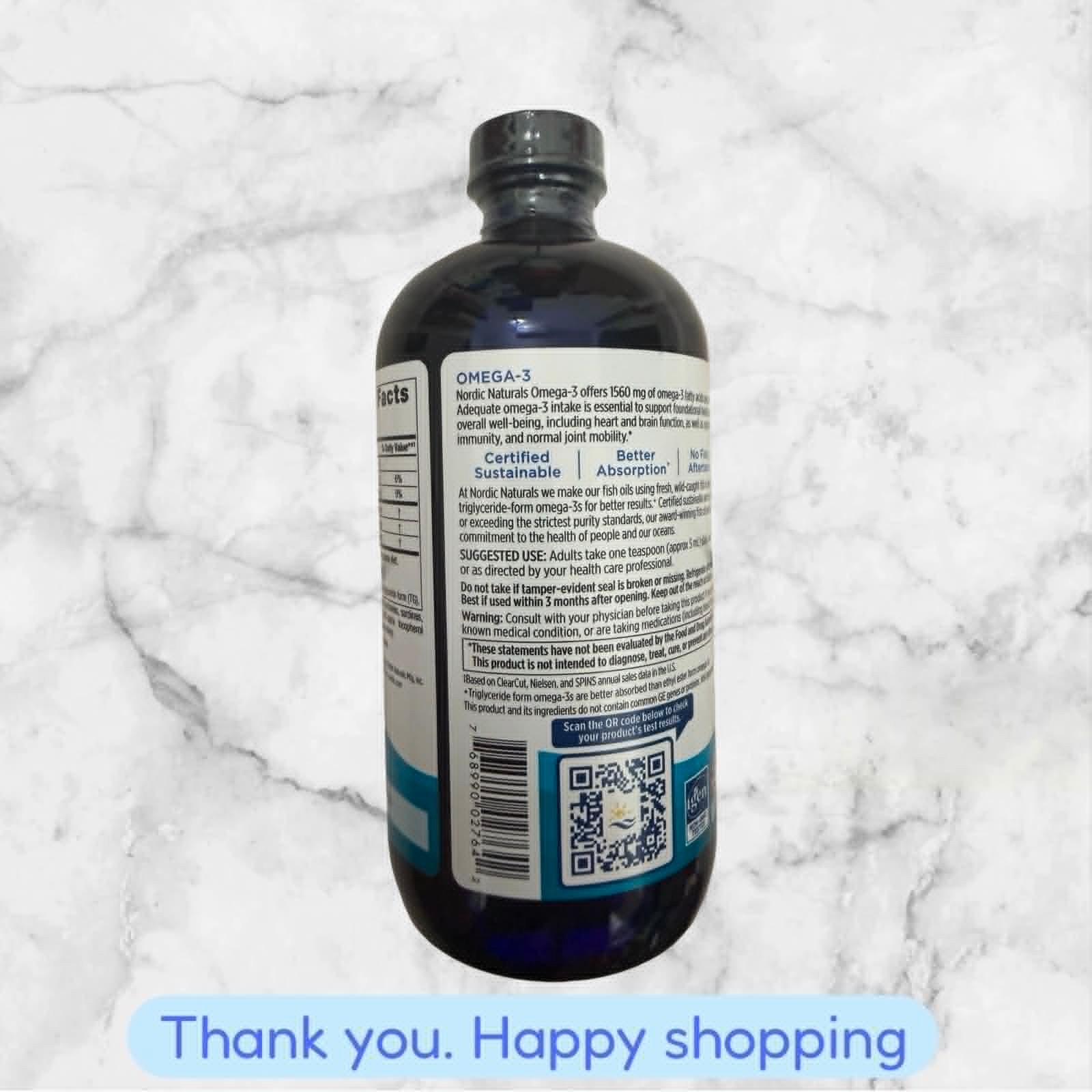 Nordic Naturals Omega 3 Lemon Cognition Heart Health & Immune Support 16 oz NEW