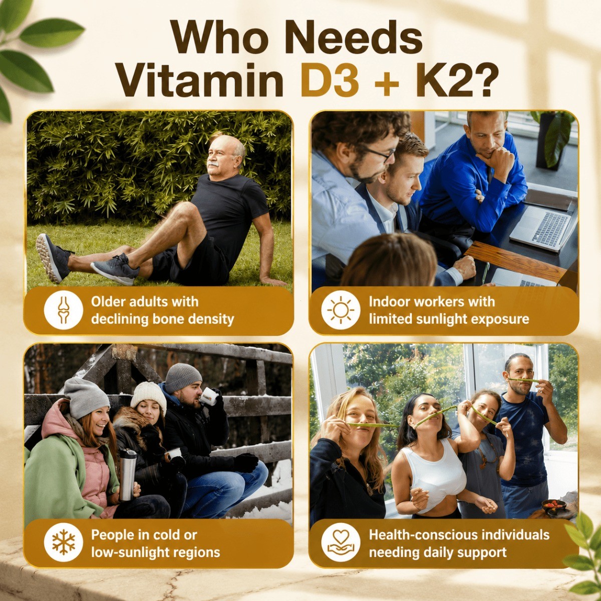 Vitamin D3 K2 Supplement, Coconut Oil for Bone & Immune Support