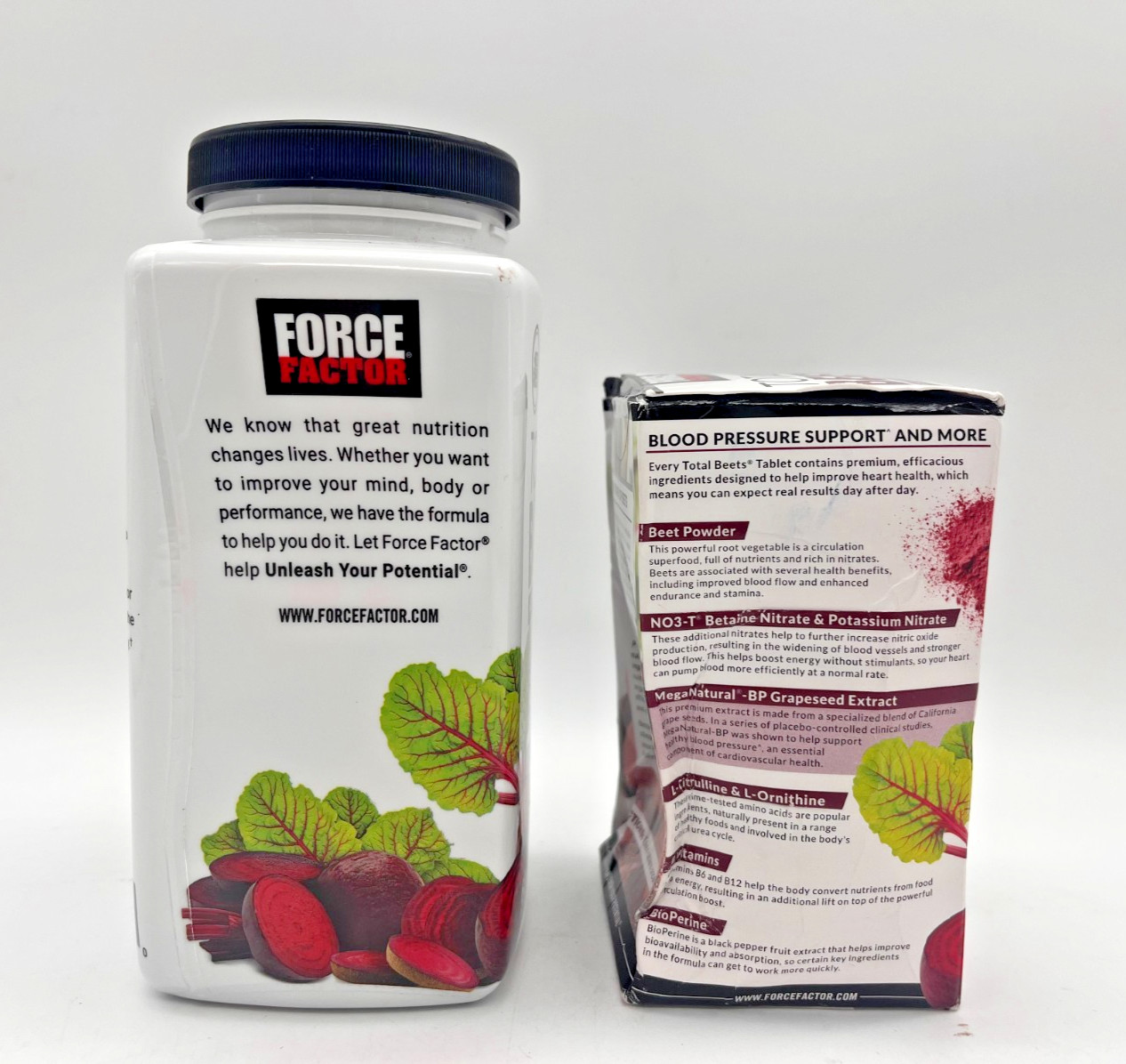 FORCE FACTOR TOTAL BEETS 60 ACAI BERRY SOFT CHEWS & 120 TABLETS SEALED