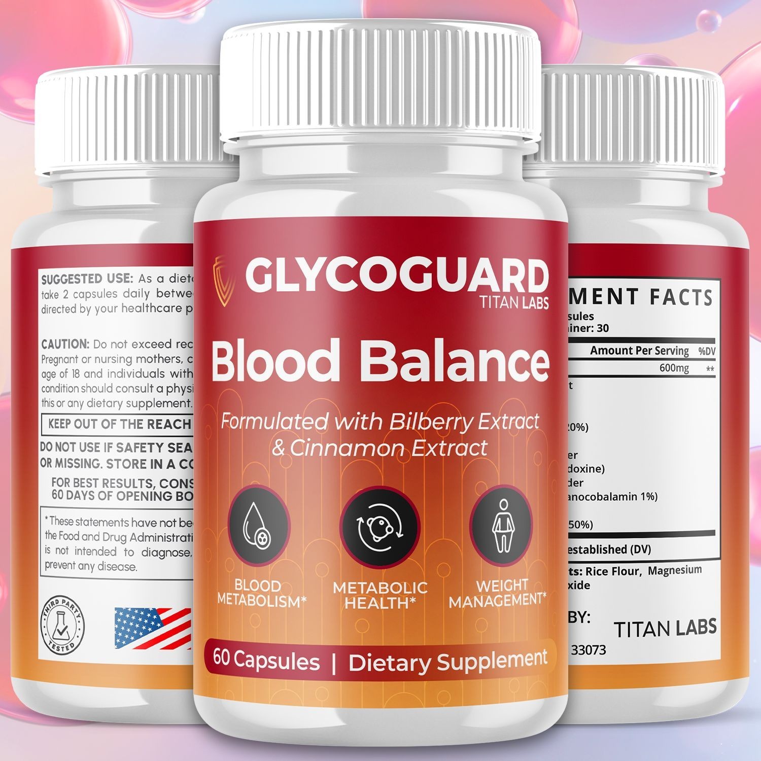 (1 Pack) Glycoguard Advanced Blood Health Support Formula Glyco Guard 60 Caps